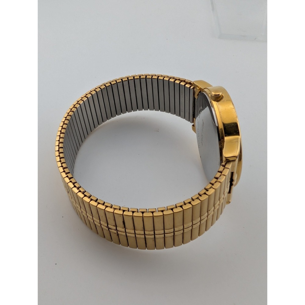 Vtg Pulsar Watch Men 35mm Case Gold Stretch Band VX33-X079 New Battery - Picture 5 of 8